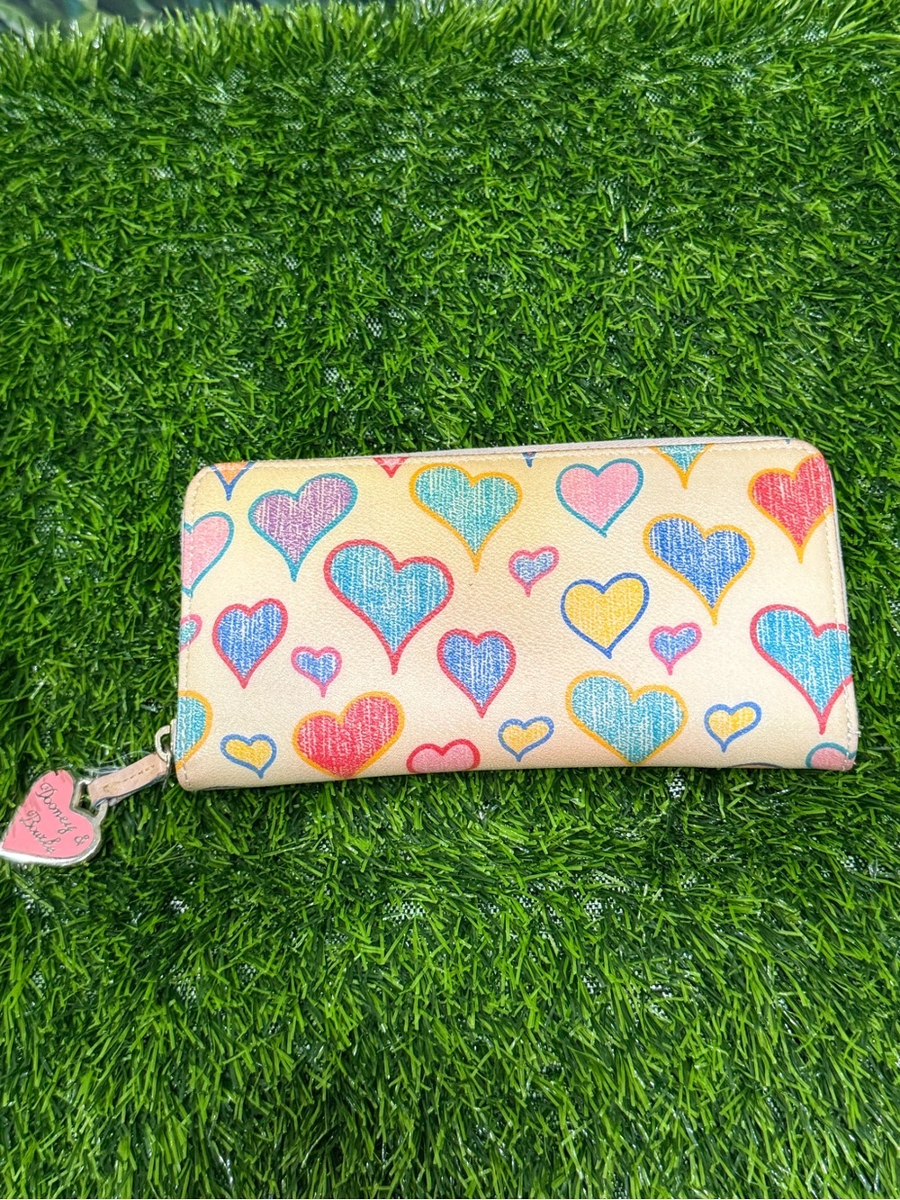 Dooney & Bourke Crayon Scribble Rainbow Zip-Around Continental Clutch Wallet
